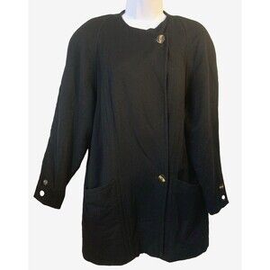 Pierrette B For Nieman Marcus Women's Size 10 Blazer Coat US Black Supercashmere